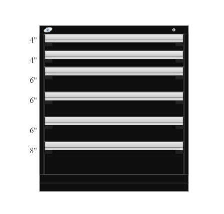 Cabinet Rousseau robuste fixe CAB381838 - 6 tiroirs, 38x18x38H en stock chez Pedlex vente promotion en stock industriel R5 rangement outils pieces Pedlex Rousseau heavy-duty tool storage pieces vente promotion