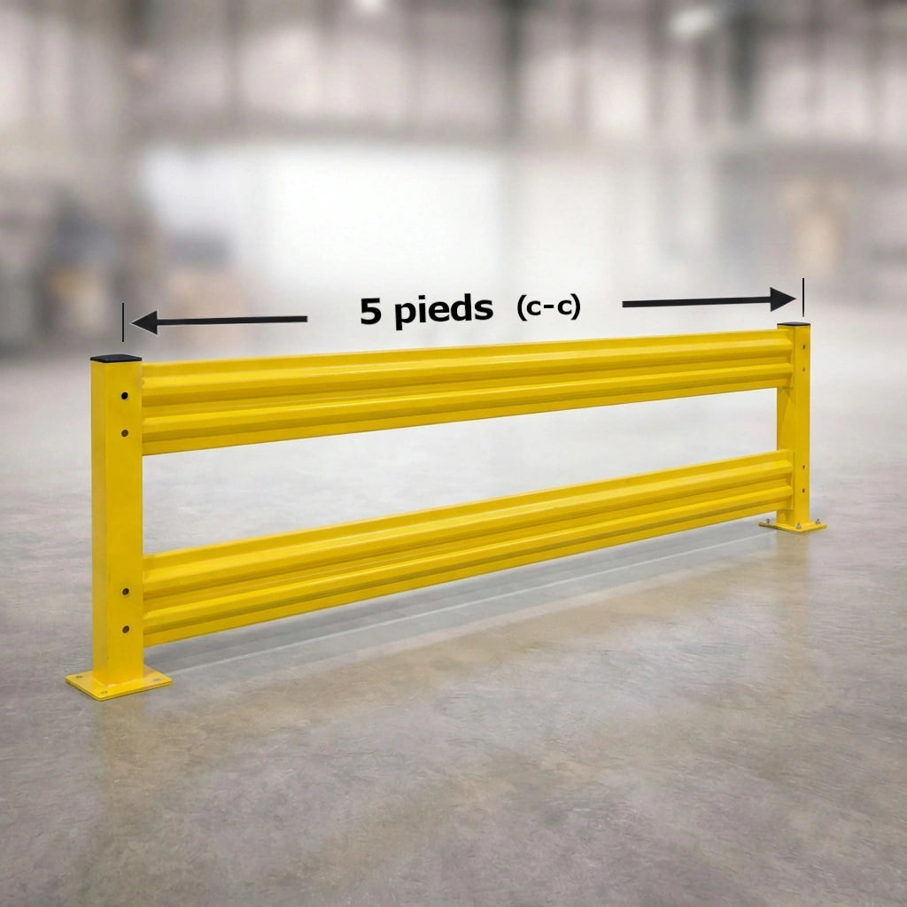 Protective guardrail - single or double 18"H or 44"H, width 2'L to 10'L