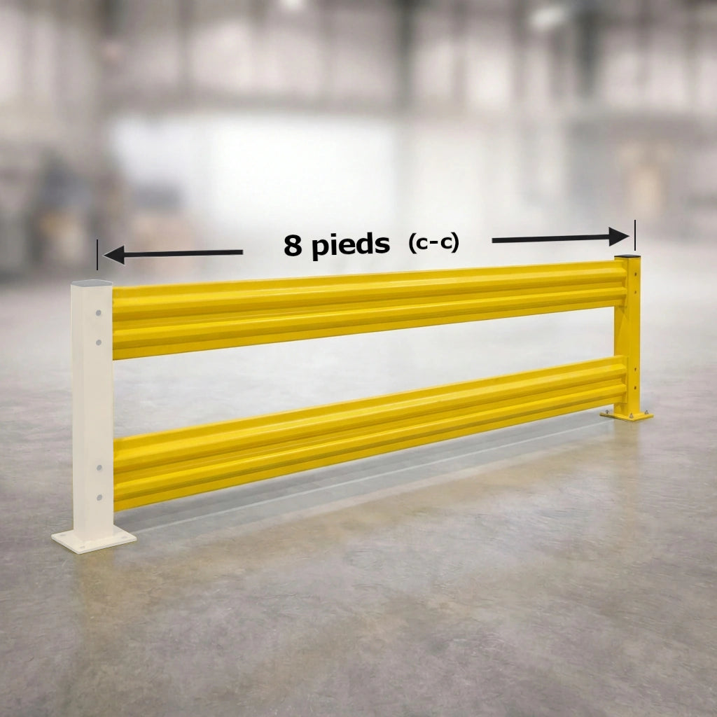 Protective guardrail - single or double 18"H or 44"H, width 2'L to 10'L