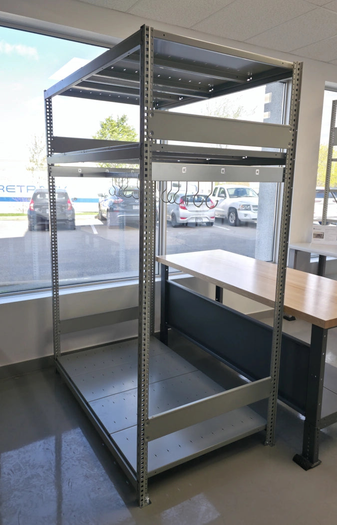 Mini-racking robuste rangement industrie Pedlex Rousseau metal Etagere Spider_