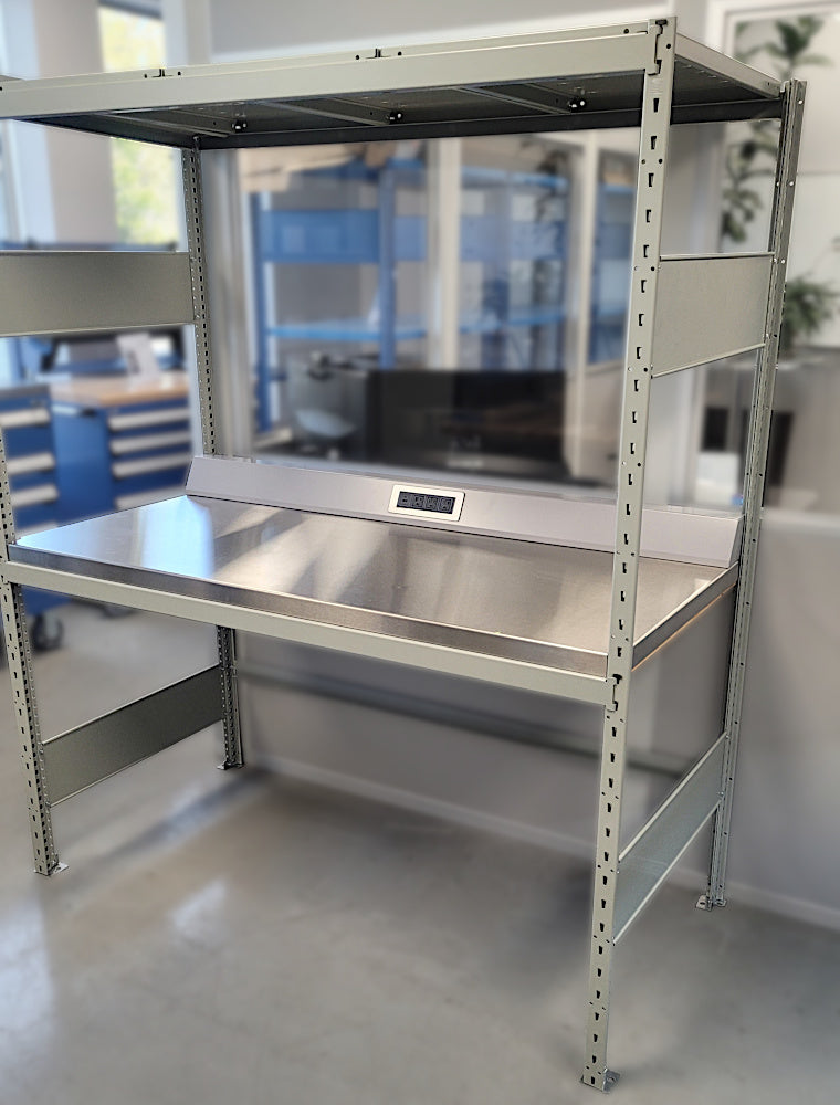 TAB603075 poste de travail industriel Rousseau avec rangement vertical mini-racking Pedlex promotion liquidation boutique achat en ligne