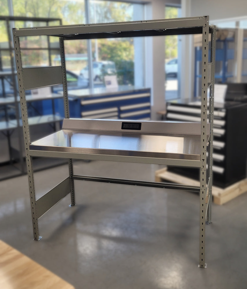 TAB603075 poste de travail industriel Rousseau avec rangement vertical mini-racking Pedlex promotion liquidation boutique achat en ligne