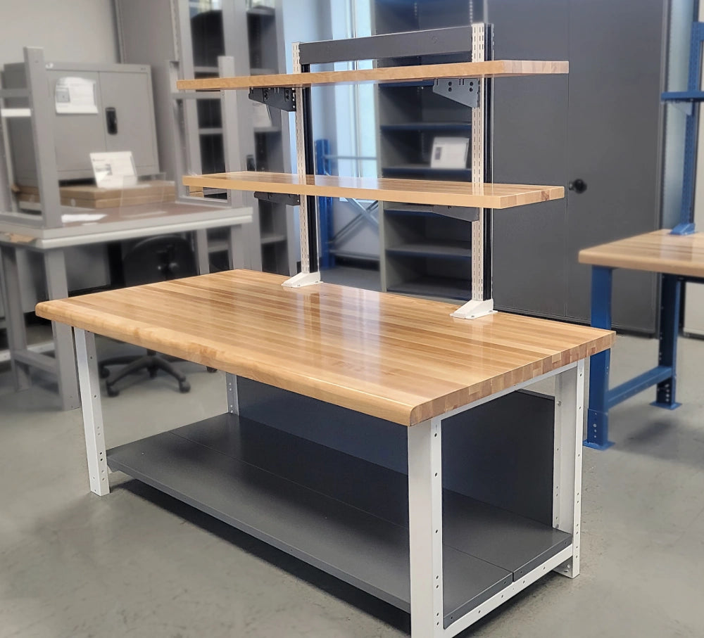 TAB723666 poste de travail industriel Rousseau avec rangement vertical mini-racking Pedlex promotion liquidation boutique achat en ligne