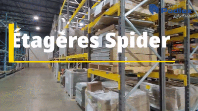 Spider shelving systems by Rousseau - Pedlex keeps a large inventory to meet your storage needs