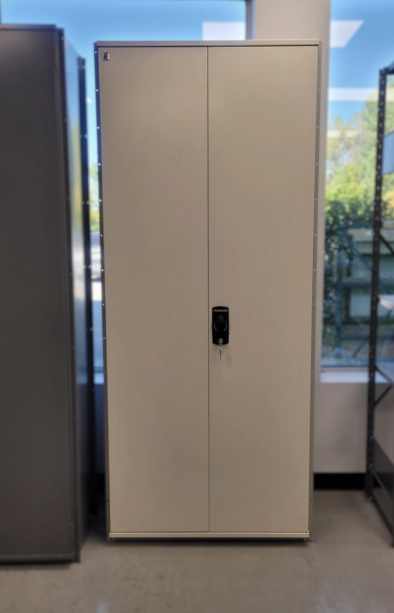 ESF361887-show étagère fermée portes 6 tablettes grises industrielle robuste Rousseau métal Pedlex en stock achat