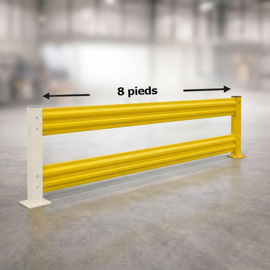 Garde-fous de protection - simple ou double 18"H ou 44"H, largeur 2'L à 10'L