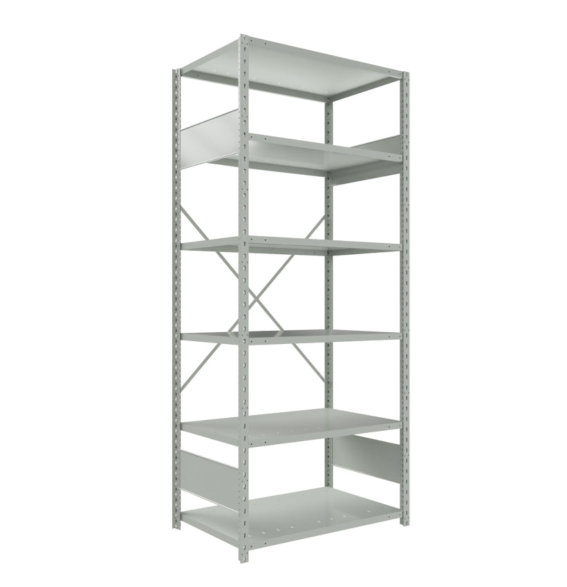 SRD1041 étagère ouverte série Spider 6 tablettes grise Rousseau Pedlex 48x18x87H en stock promotion vente